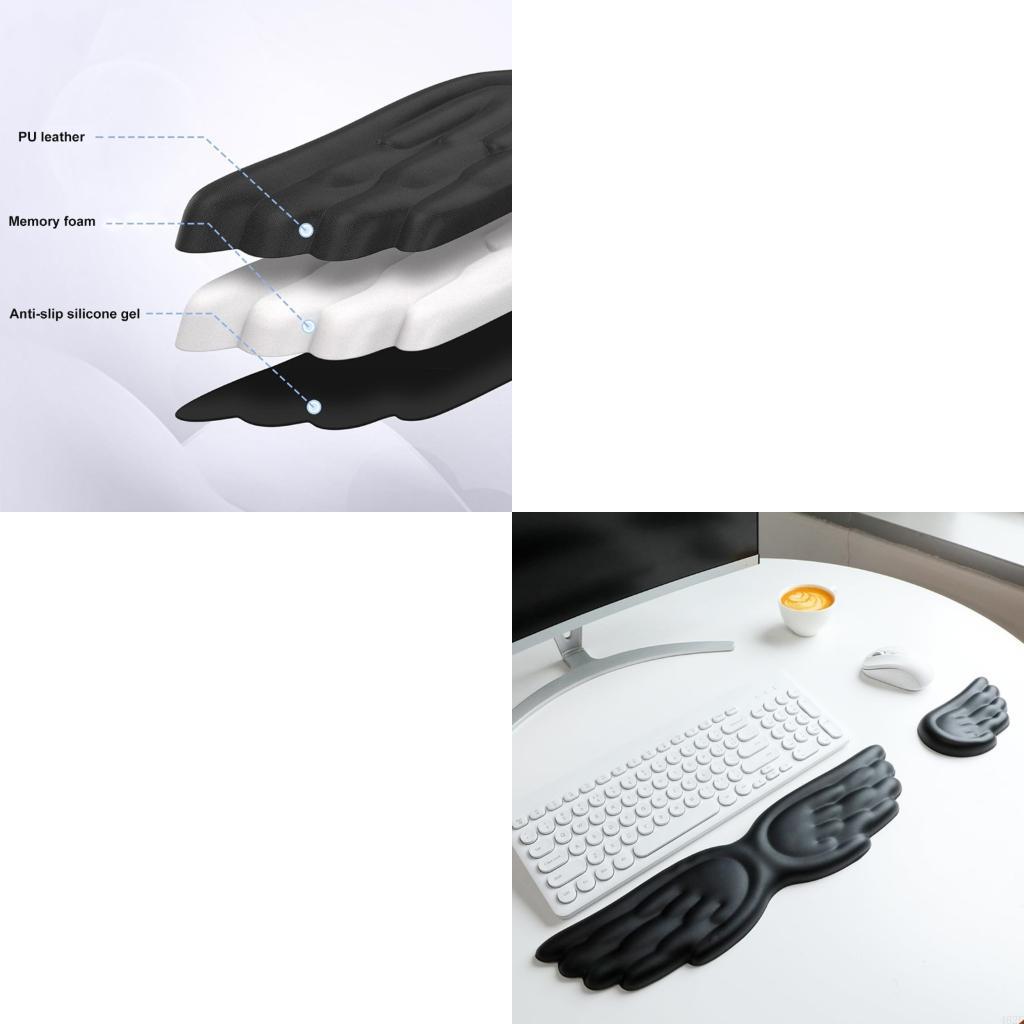 Ergonomic Desk Setup Keyboard - 462E Soft Silicone Angel Wing Keyboards
