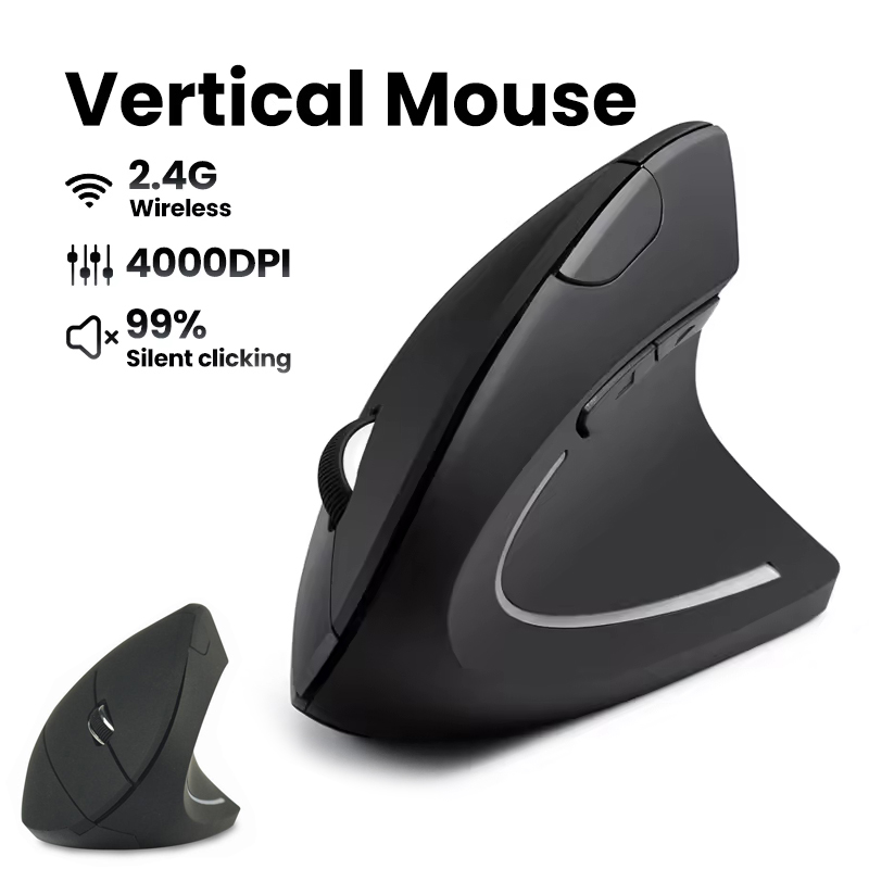 Ergonomic Desk Setup Keyboard - Ergonomic Wireless Mouse 1600 DPI RGB