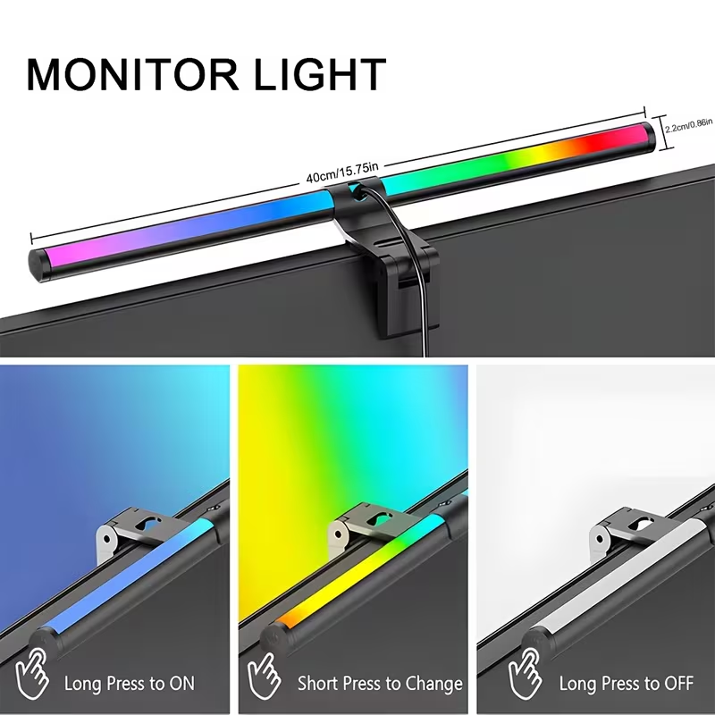 LED Monitor Light Bar 30cm 40c - огляд і ціна Desk Setup For Studying