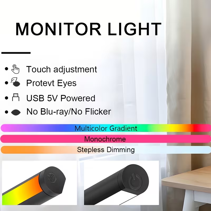 LED Monitor Light Bar 30cm 40c - огляд і ціна Desk Setup For Studying