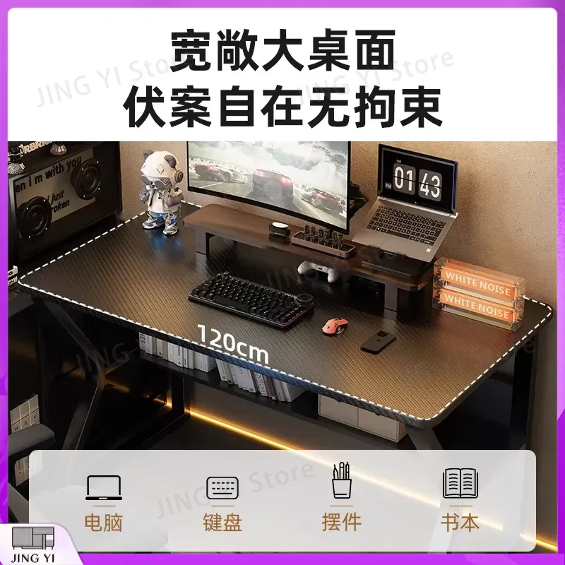 Black Gaming Desk for Esports  - огляд і ціна Desk Setup Black And Wood