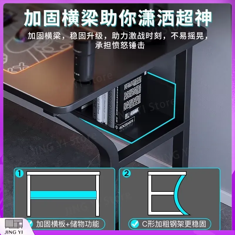 Black Gaming Desk for Esports  - огляд і ціна Desk Setup Black And Wood