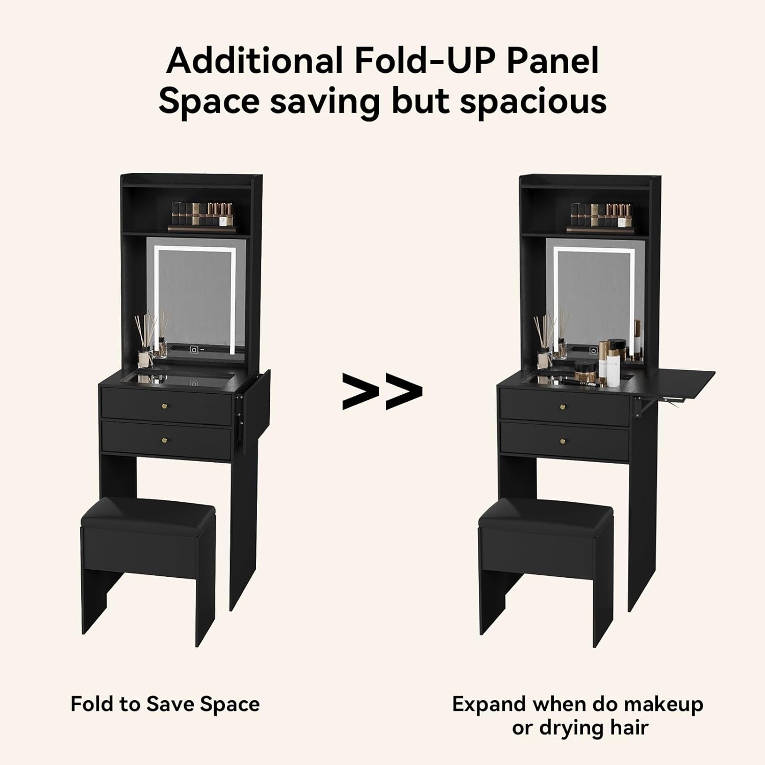 Mini Black Vanity Desk Set for - огляд і ціна Desk Setup Black And Wood
