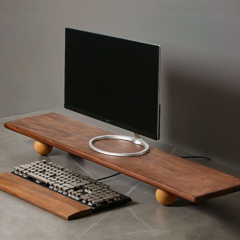 Solid Wood Monitor Riser Lapto - огляд і ціна Desk Setup Monitor And Laptop