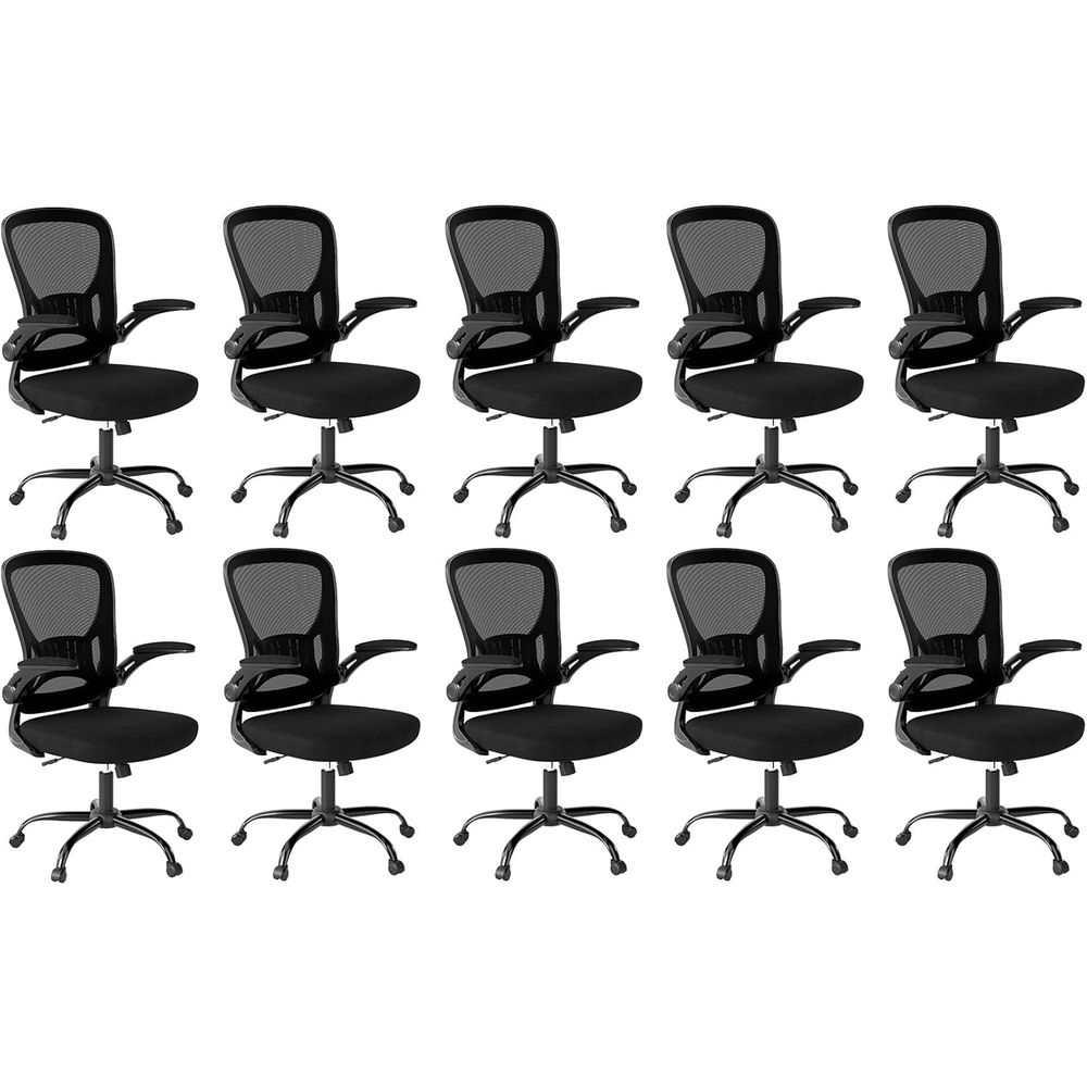 Oice Chair Set o 10, Ergonomic - огляд і ціна Desk Setup Black And Wood