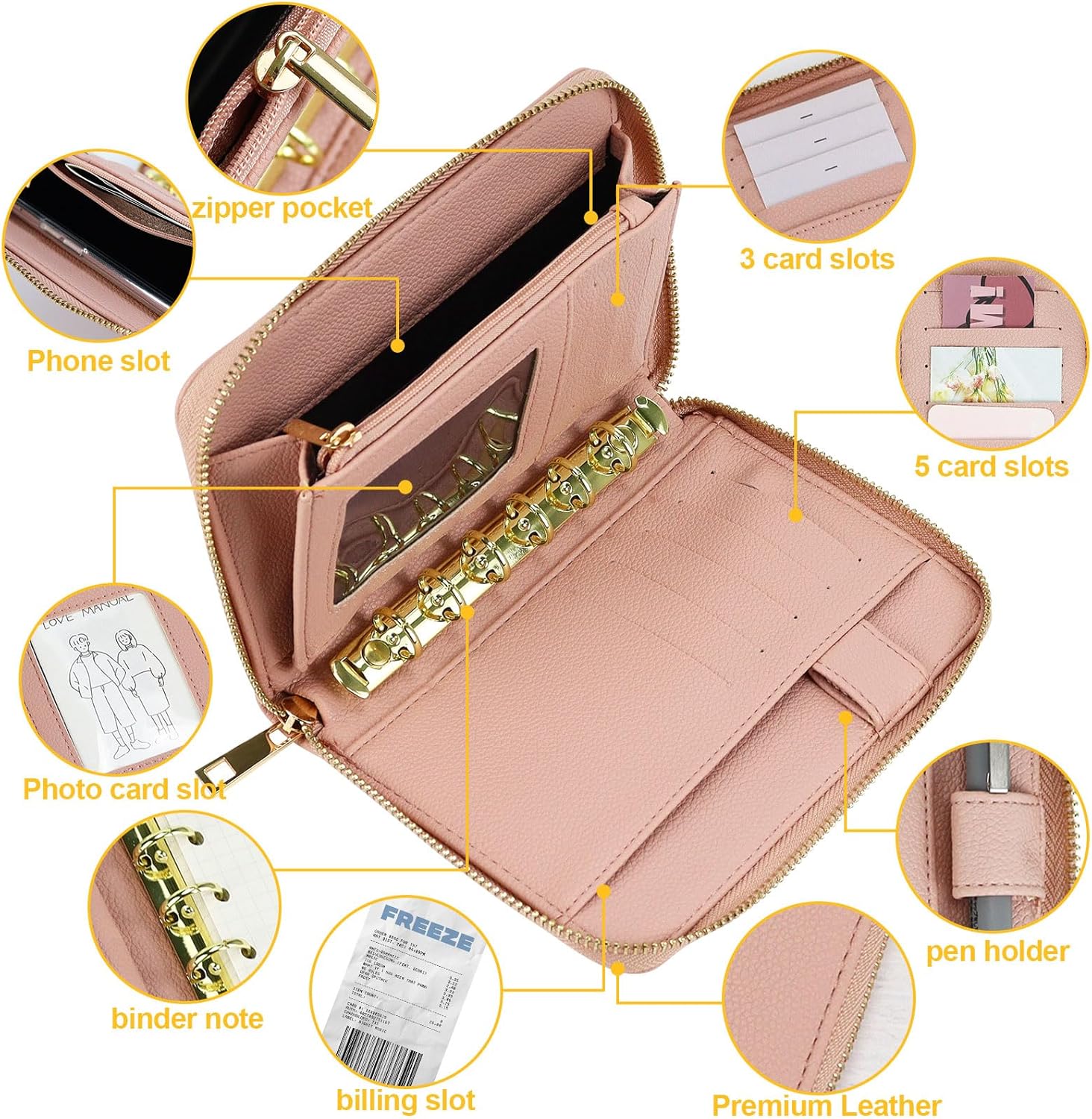 A7 Leather Budget Binder Cash  - огляд і ціна Ring Binder Box