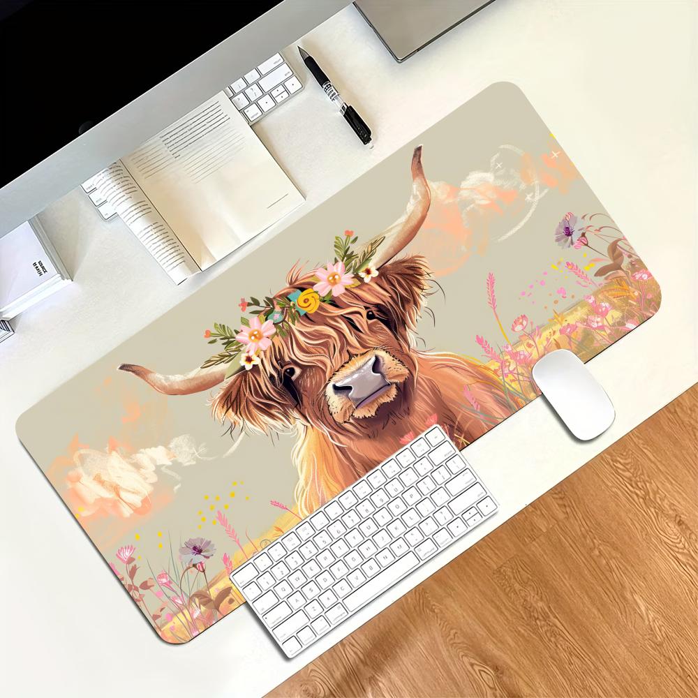 Vintage Highland Cow Floral Ga - огляд і ціна Desk Setup Pc And Laptop