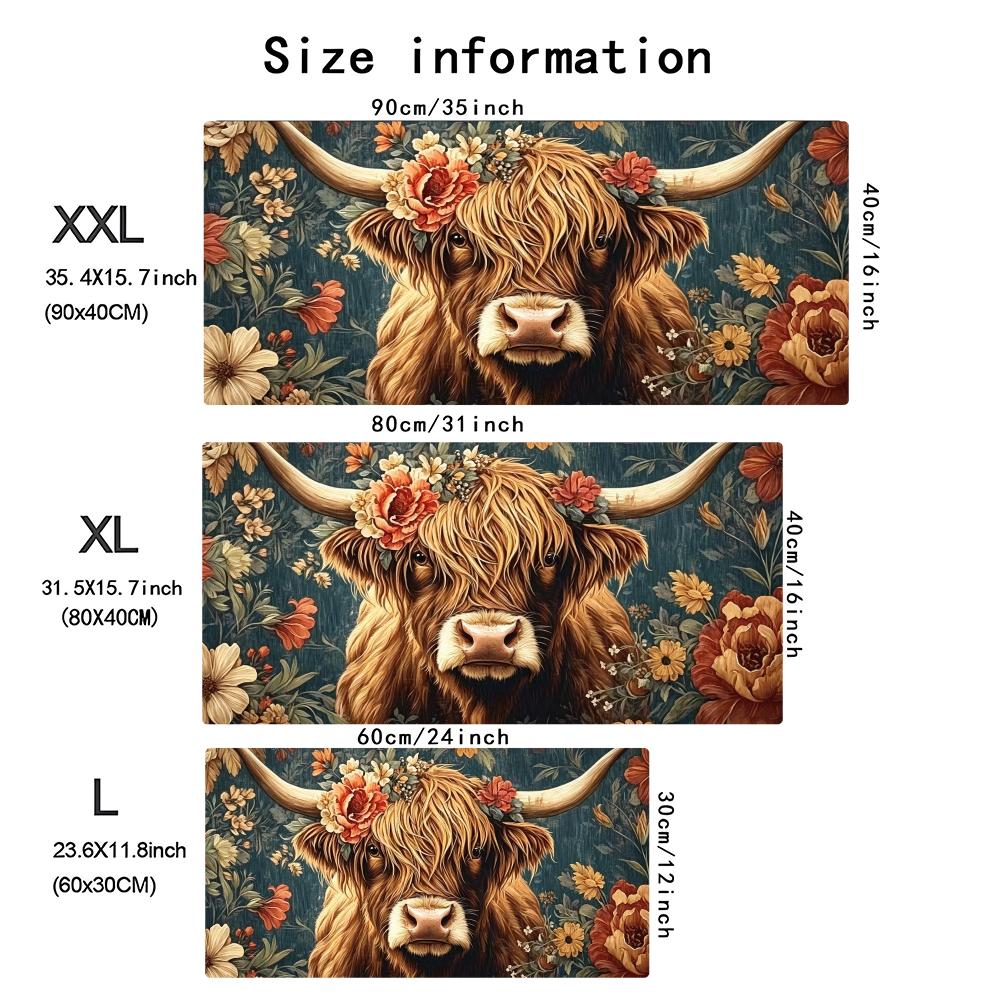 Vintage Highland Cow Floral Ga - огляд і ціна Desk Setup Pc And Laptop