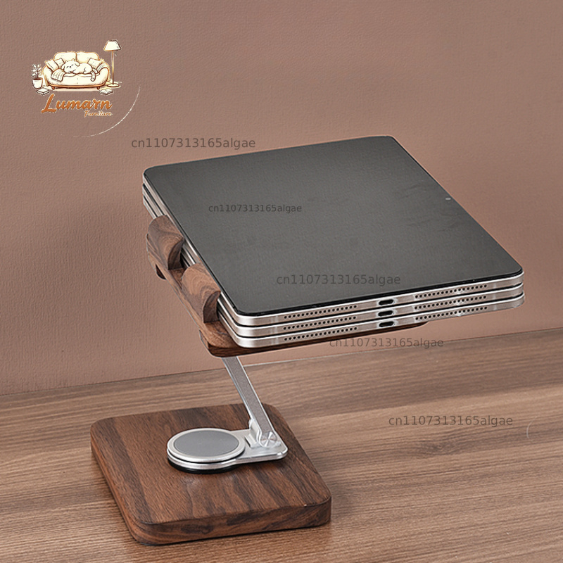 Black Walnut iPad Stand with 3 - огляд і ціна Desk Setup Black And Wood