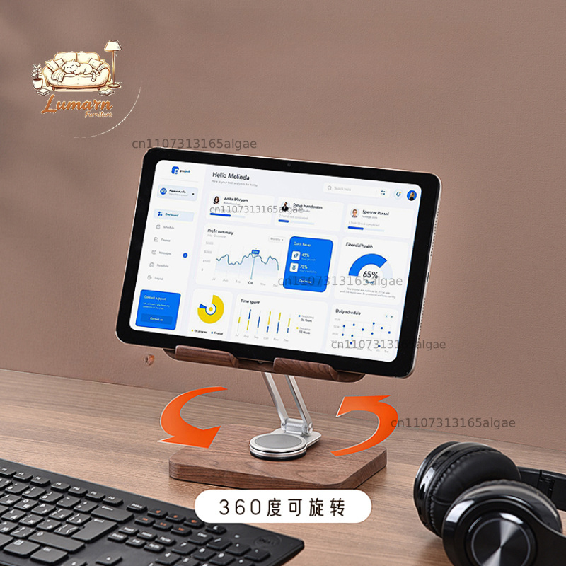 Black Walnut iPad Stand with 3 - огляд і ціна Desk Setup Black And Wood
