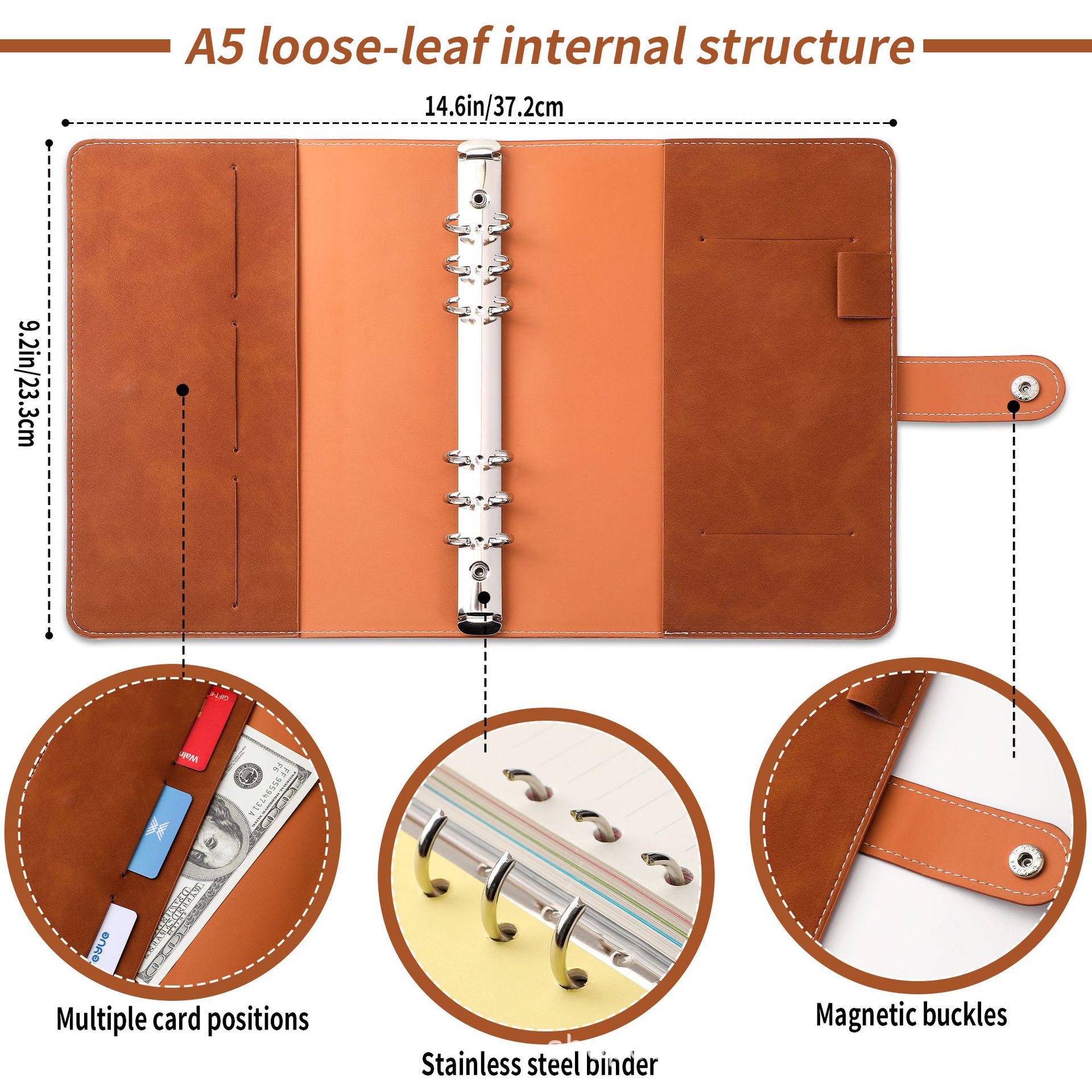 A5 Soft PU Leather Notebook Bi - огляд і ціна Ring Binder Box