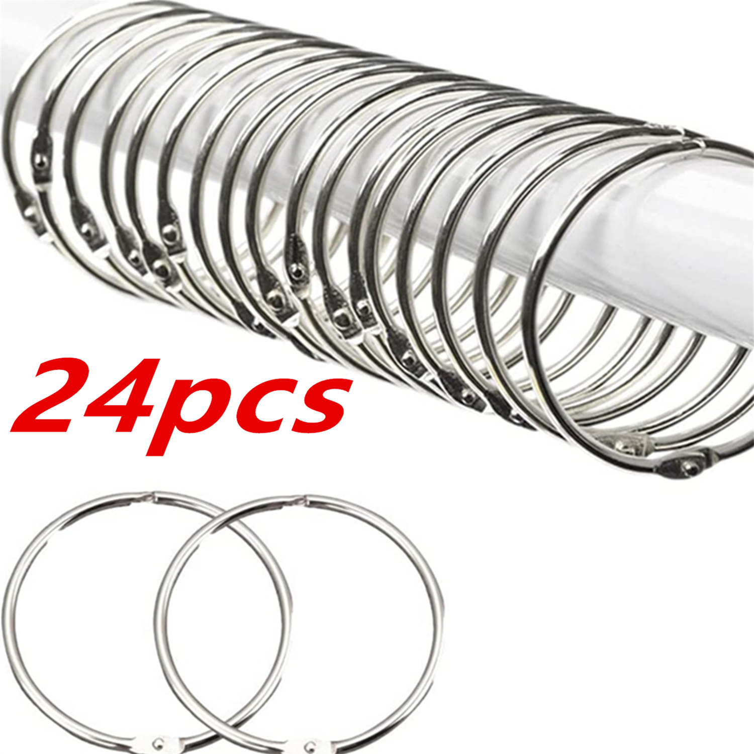 24 Pack Shower Curtain Rings,R - огляд і ціна Ring Binder Box