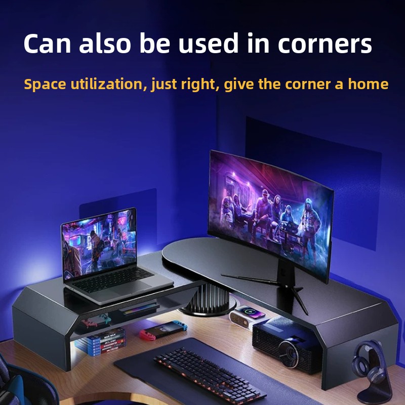 Gaming Dual Monitor Stand Offi - огляд і ціна Desk Setup Monitor And Laptop