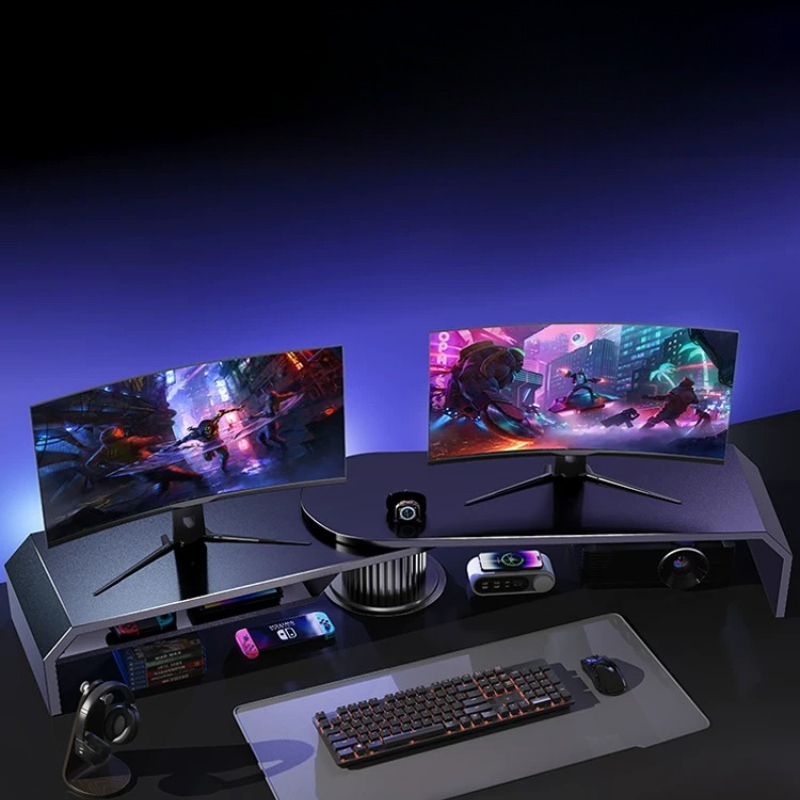 Gaming Dual Monitor Stand Offi - огляд і ціна Desk Setup Monitor And Laptop