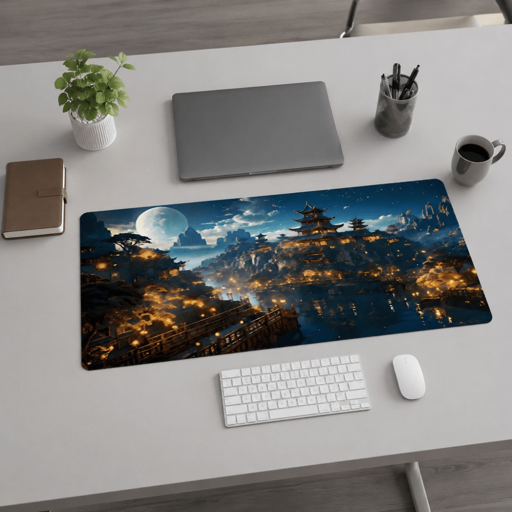 Original fantasy night city mo - огляд і ціна Work Desk Home Setup