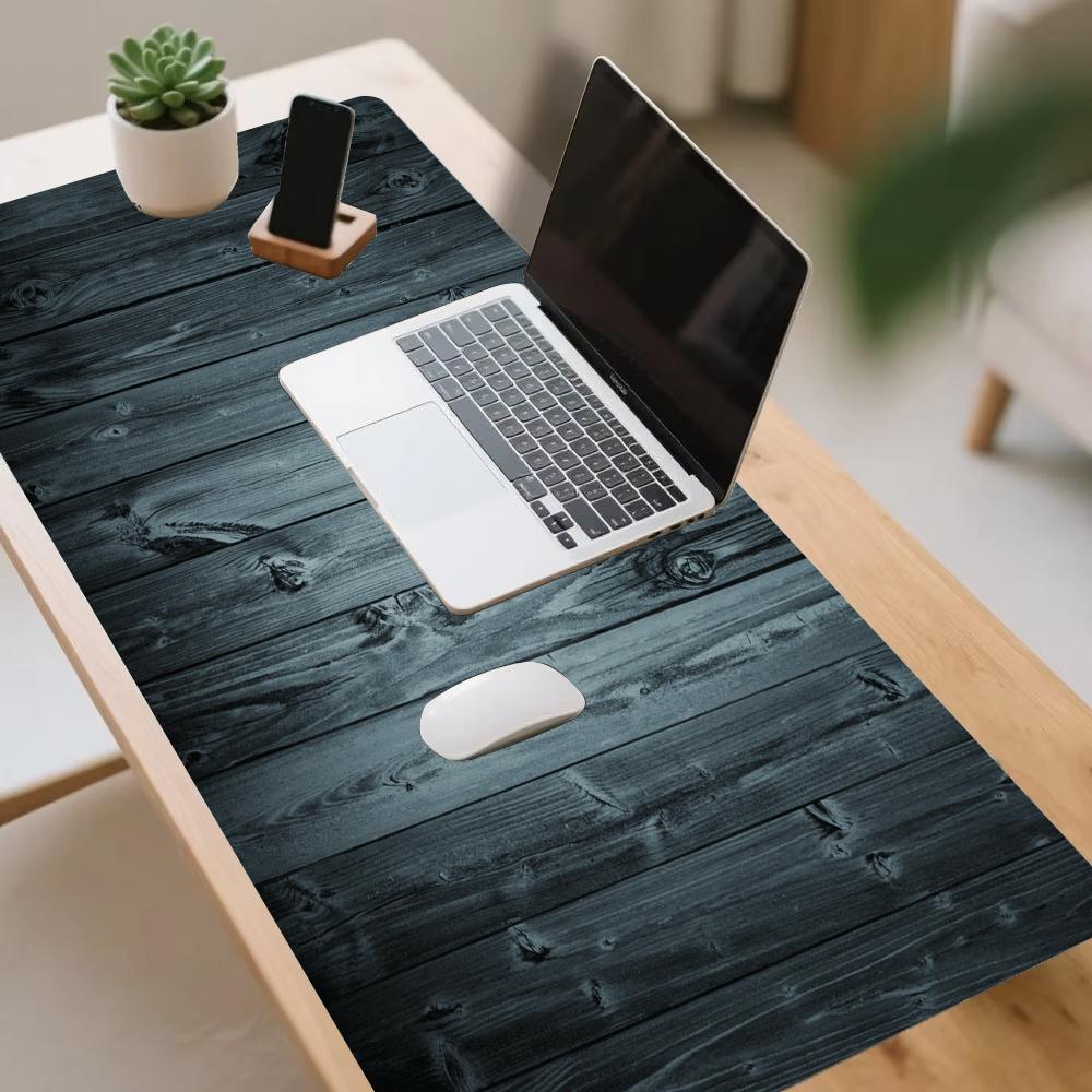 Black Wood Mousepad Desk Acces - огляд і ціна Desk Setup Black And Wood