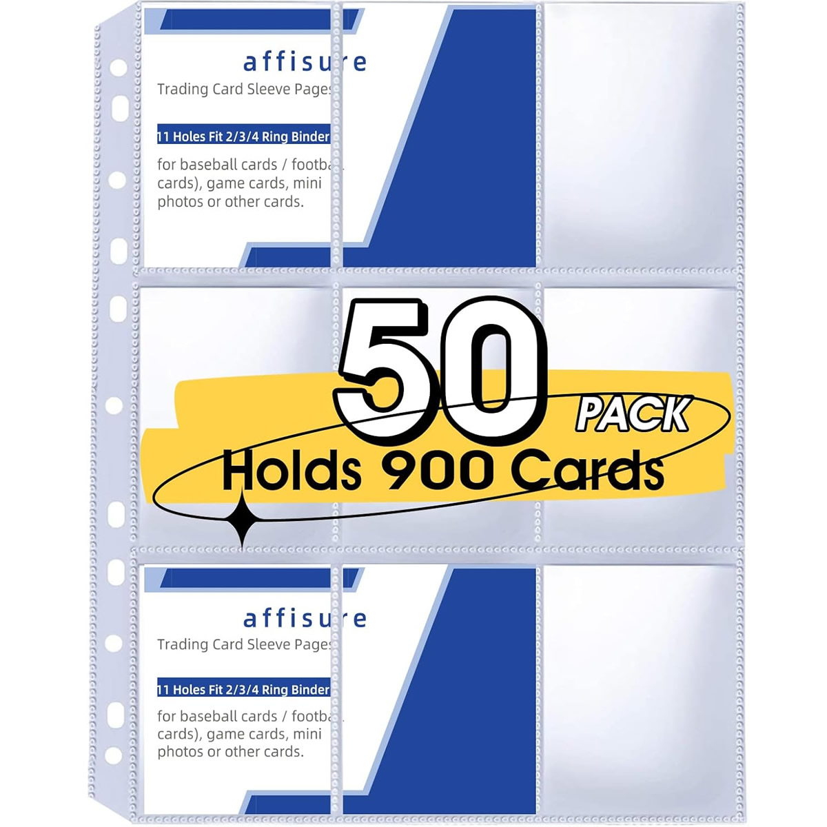 50 Pack 9 Pocket Card Sleeves  - огляд і ціна Ring Binder Box