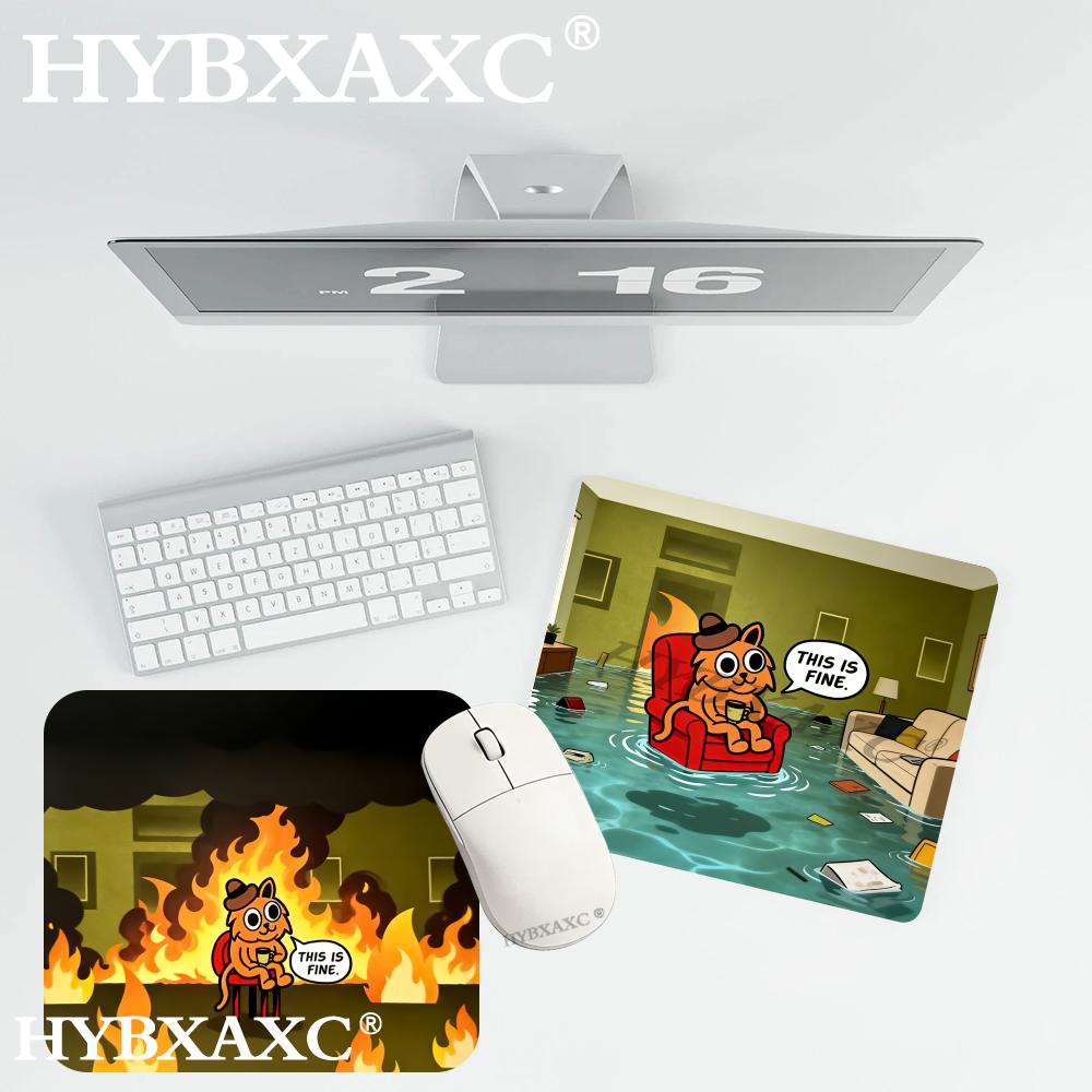HYBXAXC This Is Fine Cat Meme  - огляд і ціна Work Desk Home Setup
