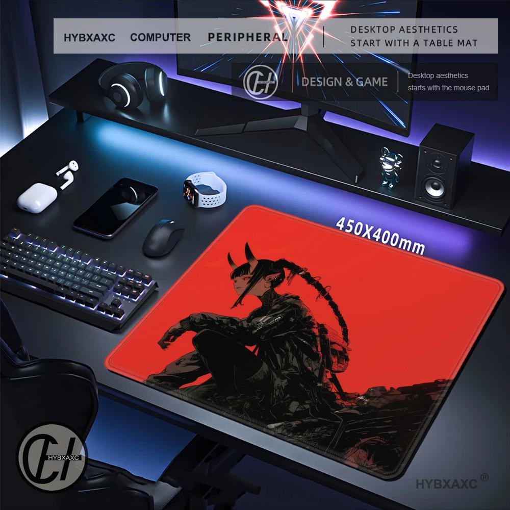 HYBXAXC Red Background Oni Gir - огляд і ціна Work Desk Home Setup